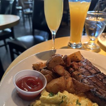 Station 4 - Steak & Eggs and Pineapple Mimosa - New American Near Me - Washington, DC, District of Columbia Station 4 - Steak & Eggs and Pineapple Mimosa - New American Near Me - Washington, DC, District of Columbia