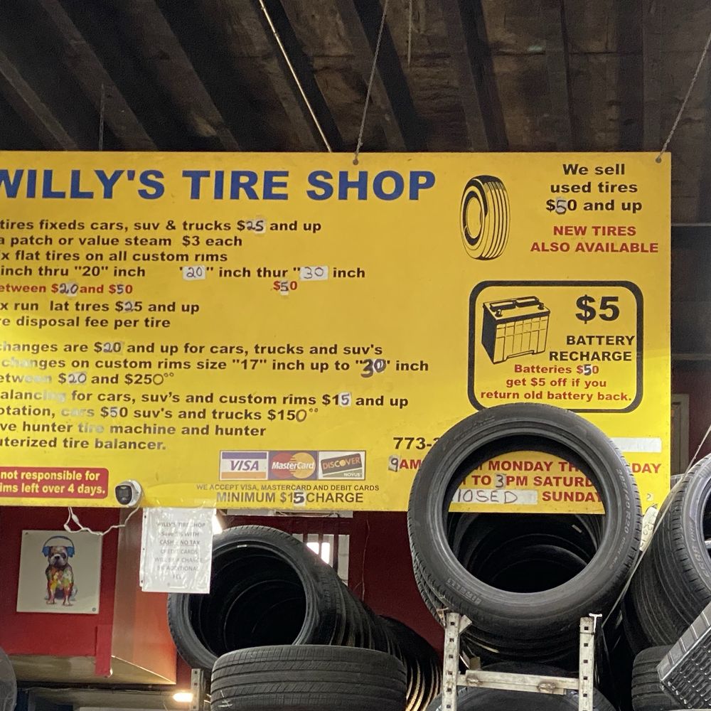 Willy's Tire Shop - Menu - Tires Near Me - Chicago, Illinois Willy's Tire Shop - Menu - Tires Near Me - Chicago, Illinois