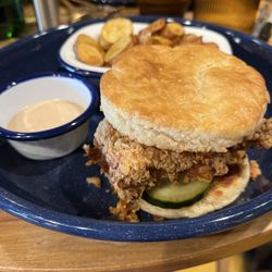 Betty’s Biscuits - Gluten free Butterbuster biscuit with fingerling potatoes and house made remoulade