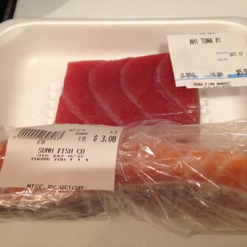 Sunh Fish - 10/17/15: fresh lovely cuts of 1/3 pound of ahi tuna and salmon - Seafood Markets Near Me - Sacramento, California Sunh Fish - 10/17/15: fresh lovely cuts of 1/3 pound of ahi tuna and salmon - Seafood Markets Near Me - Sacramento, California