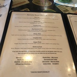 Craft Cocktail Menu