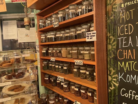 Photo of Physical GraffiTea - New York, NY, US. Wall of teas!