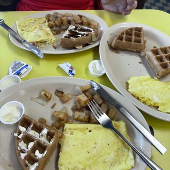 4 Corners Diner - We shared the western omelet and Belgium waffle and home fries. Lots of food plus leftovers. - Diners Near Me - Atlantic Beach, North Carolina