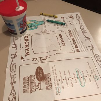 Hard Times Cafe - Kids menu! With acute to go/no spill cup just in case lol! - American Near Me - Springfield, Virginia Hard Times Cafe - Kids menu! With acute to go/no spill cup just in case lol! - American Near Me - Springfield, Virginia