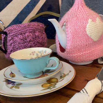 Emma's Tea Spot - Pic with both tea kettles in cozies. - Coffee & Tea Near Me - Baltimore, Maryland