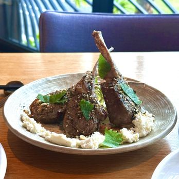 Arden Waikiki - Lamb lollipops (9.5/10) - coriander seasoned lamb chop with light and fluffy whipped goat cheese - Hawaiian Near Me - Honolulu, Hawaii
