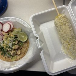 Maria’s Mobile Kitchen - Chicken (pollo) taco and corn (elote)