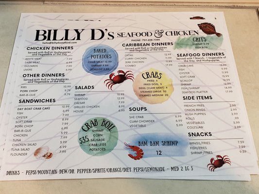 Menu photo 3 Billy D's Seafood Portsmouth, VA Menu photo 3 Billy D's Seafood Portsmouth, VA