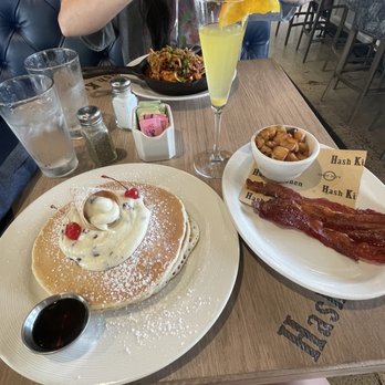 Hash Kitchen Arcadia - Cannoli pancakes(half stack), side of bacon, side of hash browns - Breakfast & Brunch Near Me - Phoenix, Arizona Hash Kitchen Arcadia - Cannoli pancakes(half stack), side of bacon, side of hash browns - Breakfast & Brunch Near Me - Phoenix, Arizona