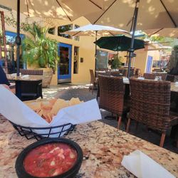 Adobe Cantina - Patio seating,  chips and salsa