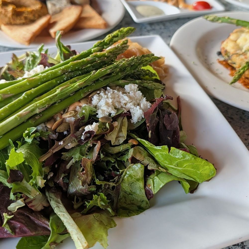 Middle Grounds Grill - Greek appetizer and grilled asparagus salad - Seafood Near Me - Treasure Island, Florida