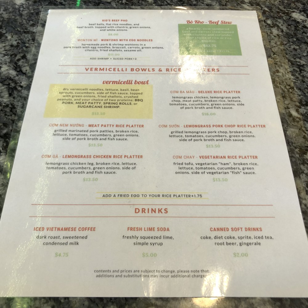 White Lotus Cafe - Back of menu~ - Vietnamese Near Me - Burnaby, British Columbia White Lotus Cafe - Back of menu~ - Vietnamese Near Me - Burnaby, British Columbia