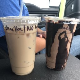 Iced vanilla latte and mocha frappe Iced vanilla latte and mocha frappe