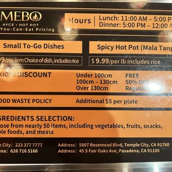 Mebo Hotpot  - 4/2026 - Chinese Near Me - Temple City, California