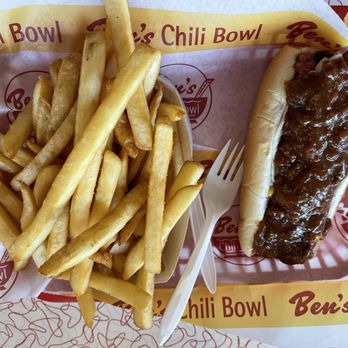 Ben's Chili Bowl - Ben's Famous Original Half-Smoke with fries - American Near Me - Washington, DC, District of Columbia Ben's Chili Bowl - Ben's Famous Original Half-Smoke with fries - American Near Me - Washington, DC, District of Columbia