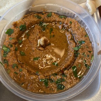 Hummus Cafe - Muhammara with Pita Bread - Mediterranean Near Me - Oklahoma City, Oklahoma