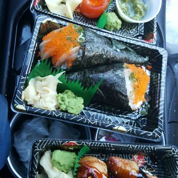 Akanomi - Ikura wrapped in salmon! Tobika topped yellowtail scallion handrolls, with real wasabi! You can't get it anywhere else. - Sushi Bars Near Me - Altamont, New York
