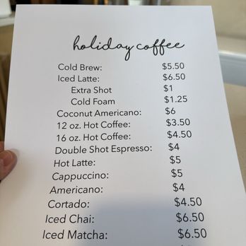 Holiday - Menu - Coffee & Tea Near Me - Ocean City, New Jersey