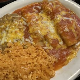Enchilada & Tamale w/ beans a rice