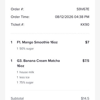 Cane Corner - Receipt - Coffee & Tea Near Me - Sacramento, California Cane Corner - Receipt - Coffee & Tea Near Me - Sacramento, California