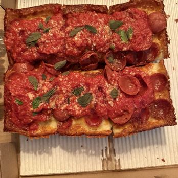 Tralia Pizza - Triple pepperoni  Detroit style hot honey - Pizza Near Me - Sarasota, Florida
