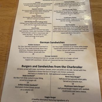 Baren Haus - Menu - German Near Me - Leavenworth, Washington Baren Haus - Menu - German Near Me - Leavenworth, Washington