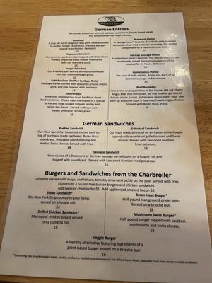 Menu photo 1 Baren Haus Leavenworth, WA Menu photo 1 Baren Haus Leavenworth, WA