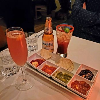 Sazon - We were greeted with a sample of salsas, nice! The Frida Kahlo cocktail was perfect. - Mexican Near Me - Santa Fe, New Mexico
