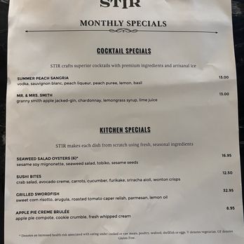 STIR - Monthly Special Menu - Cocktail Bars Near Me - Chattanooga, Tennessee STIR - Monthly Special Menu - Cocktail Bars Near Me - Chattanooga, Tennessee