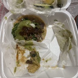 What was left of my 3 carne asada tacos