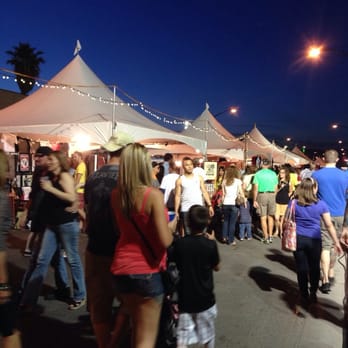 First Friday - Vendor and art tents all lined up - Performing Arts Near Me - Las Vegas, Nevada