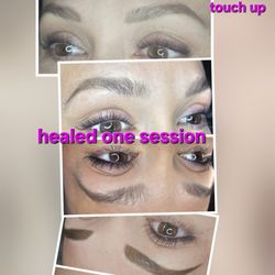 Microblading by Autumn - Healed & fresh Powder brows & healed Smokeshow eyeliner