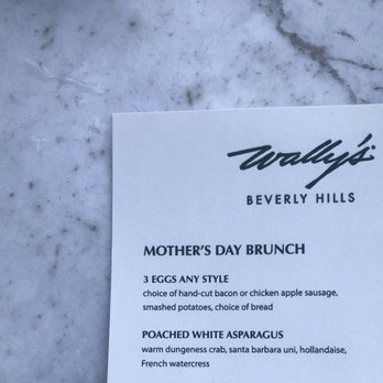 Wally's - Poached white asparagus, warm Dungeness crab  Santa Barbara Uni In Hollandaise sauce - New American Near Me - Beverly Hills, California