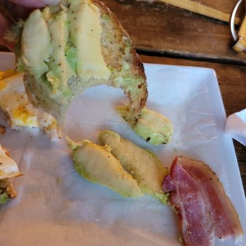 Black Cat LES - The LES. it's supposed to have homemade guac. But i got Avocado slices. The bacon was a little underdone. Not crispy at all. - Coffee & Tea Near Me - New York, New York