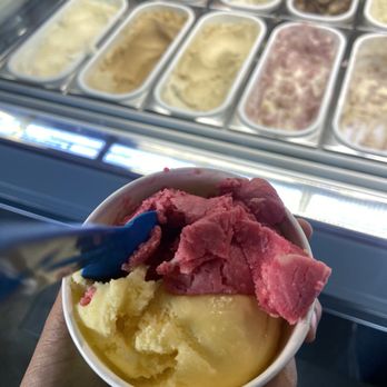 Long Beach Creamery - Pomegranate twist and pineapple whip - Ice Cream & Frozen Yogurt Near Me - Long Beach, California