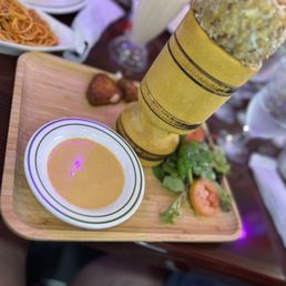 Mofongo de pollo y queso. (Cheese and chicken mofongo) Mofongo de pollo y queso. (Cheese and chicken mofongo)