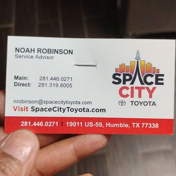 Space City Toyota - Noah's business card. - Car Dealers Near Me - Humble, Texas Space City Toyota - Noah's business card. - Car Dealers Near Me - Humble, Texas