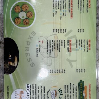 Idly Express - Santa Clara - Menu - Indian Near Me - Santa Clara, California