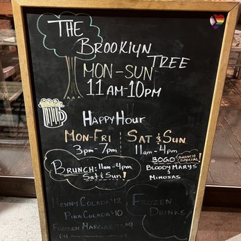 The Brooklyn Tree - a chalk board with a menu on it - Comfort Food Near Me - Brooklyn, New York