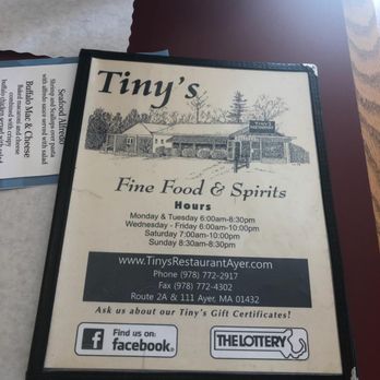 Tiny's Restaurant - Menu - Diners Near Me - Ayer, Massachusetts