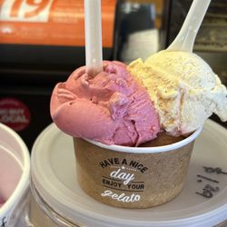 Mike's Place - 3 Scoops ($9.40); raspberry pomegranate, passionfruit and coconut milk chocolate