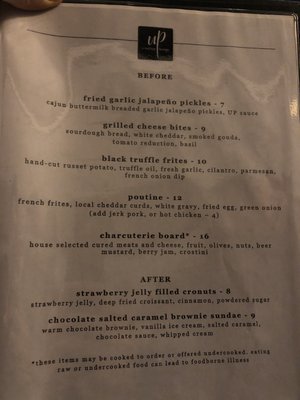 Menu photo 4 Up Rooftop Table and Tavern Nashville, TN