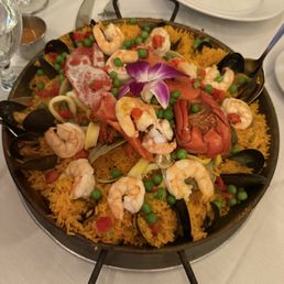 Paella Marinera (Shrimp, scallops, calamari, mussels, clams.)  For 2.