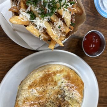 Tower 12 - Chicken Puff Pastry Pot Pie and Truffle Fries - Bars Near Me - Hermosa Beach, California