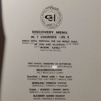 Culina Hortus - Menu (translated with Google translate). - Vegetarian Near Me - Lyon, 69