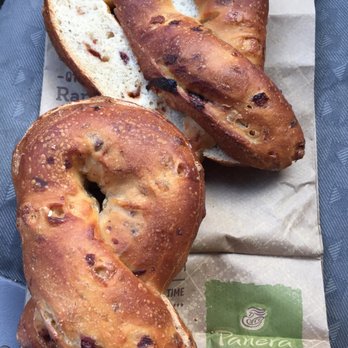 Panera Bread - This months Breast Cancer Awareness Pink Ribbon Cherry Vanilla bagel. If your a My Panera member EVERYDAY this month you get a FREE bagel! - Salad Near Me - Hayden, Idaho