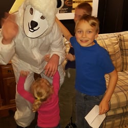 Polar bear and children