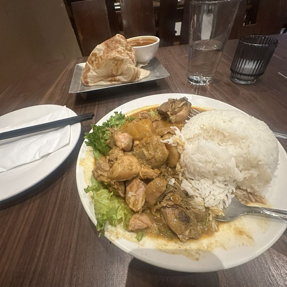 Penang - Chicken Curried Chicken with Rice and Onion Roti Home Made Roti Canai - Malaysian Near Me - Philadelphia, Pennsylvania Penang - Chicken Curried Chicken with Rice and Onion Roti Home Made Roti Canai - Malaysian Near Me - Philadelphia, Pennsylvania