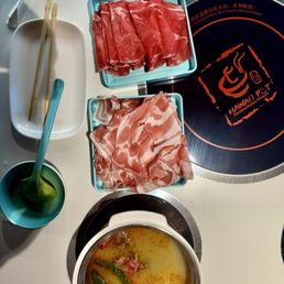 This is what you get before you grab what's on the conveyer belt. The meats are delivered by a bullet shaped train. This is what you get before you grab what's on the conveyer belt. The meats are delivered by a bullet shaped train.