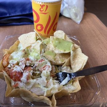 El Pollo Loco - 4/22/2026:  The tostada was loaded with shrimp. - Fast Food Near Me - Folsom, California